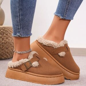 Fluffy Haven Thermal Slides - Chestnut